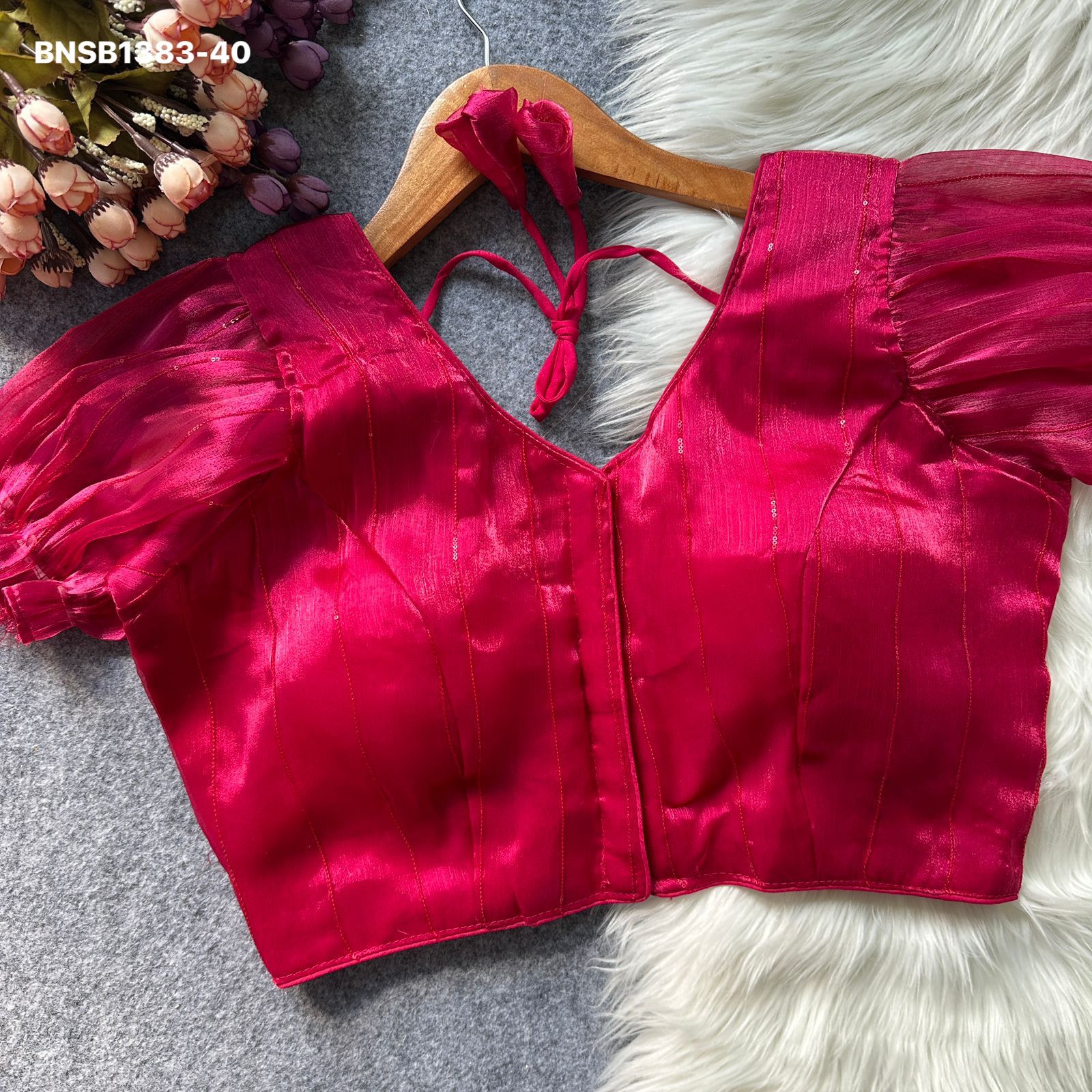 Two tone Zimi chu slub-Magenta
